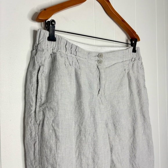 POETRY Tapered Trousers High-twist linen Ice Grey Women’s Size 14 100% Linen - Picture 5 of 10